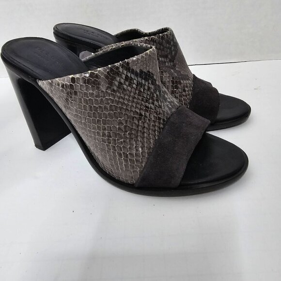 Rag & Bone Tristan Snake Print Python Mule Sandal High Heels - Picture 3 of 12